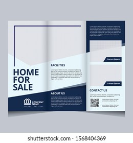 Real Estate Tri-Fold Brochure Template. Brochure design, cover modern layout, poster, flyer in A4.