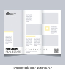 Real Estate Tri-Fold Brochure Template. Brochure design, cover modern layout, poster, flyer in A4.