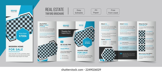 Real estate trifold brochure template design