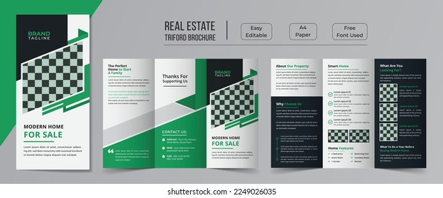 Real estate trifold brochure template design