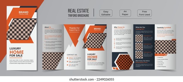 Real estate trifold brochure template design