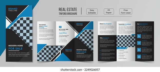 Real estate trifold brochure template design