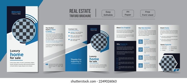 Real estate trifold brochure template design