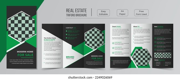 Real estate trifold brochure template design