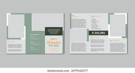 Real estate trifold brochure template design, Construction and renovation trifold brochure template or real estate brochure. Real estate trifold brochure template design