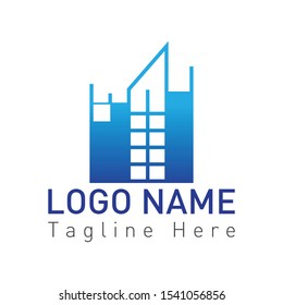 Real estate under construction building logo design. Construction company logo.