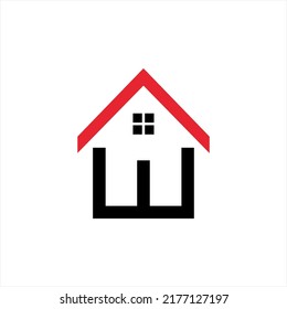 Real estate unique vector logo, house icon