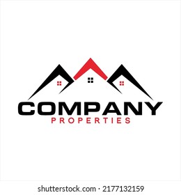 Real estate unique vector logo, house icon