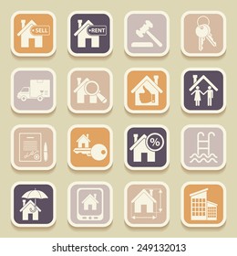 Real estate universal icons for web and mobile applications. Vector illustration