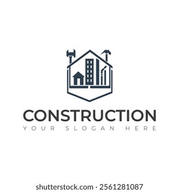 Real Estate vector building construction Repair logo