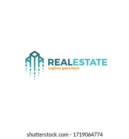 Logotipo de construcción de vectores inmobiliarios