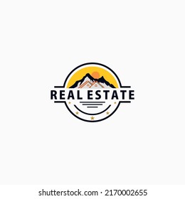 real estate vector design logo in classic style