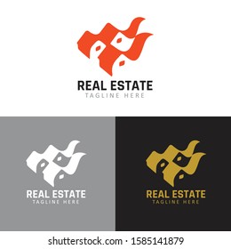 Real Estate Vector Design Template. Modern Abstract and Elegant Style Design. Minimalist Business Concept Icon Set