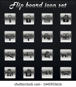 real estate vector flip mechanical icons for user interface design
