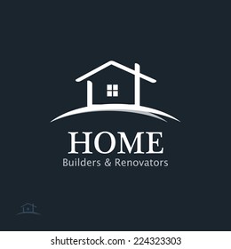 Real Estate Vector Icon. Business sign template for Real Estate, brokerage, building & renovation businesses. Visualization of business concept. Image may be used as web site or business card element.