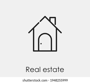 Real estate vector icon. Editable stroke. Symbol in Line Art Style for Design, Presentation, Website or Apps Elements, Logo. Pixel vector graphics - Vector