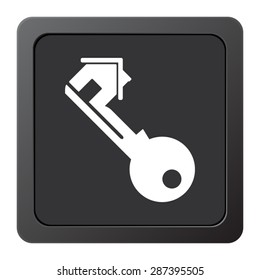 real estate  - vector icon on a grey button