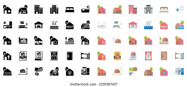 Real Estate Vector  Icons, Home, Building, Apartment