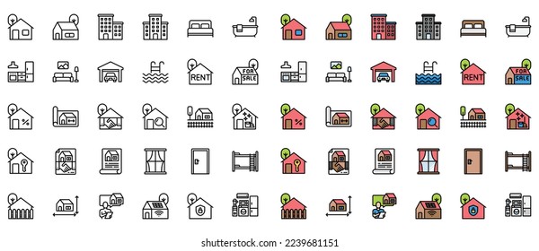 Real Estate Vector  Icons, Home, Building, Apartment