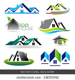 Real estate Vector Icons Set. Graphic Design Editable For Your Design.