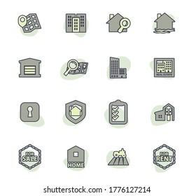Real Estate vector icons for user interface design