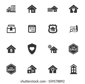 real estate vector icons for user interface design