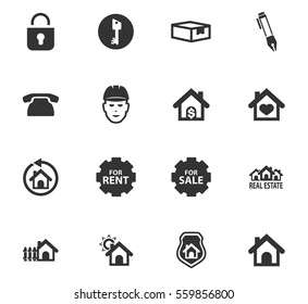 real estate vector icons for user interface design