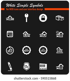 real estate vector icons for user interface design