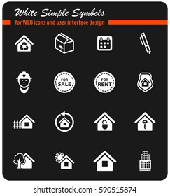 real estate vector icons for user interface design