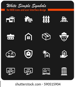 real estate vector icons for user interface design