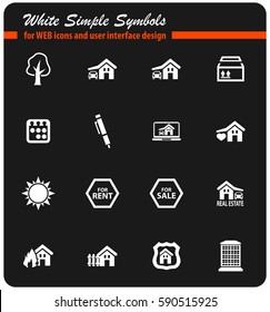real estate vector icons for user interface design