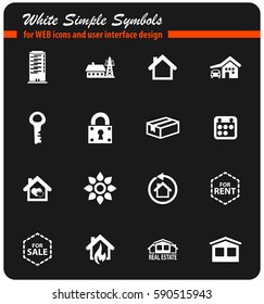 real estate vector icons for user interface design