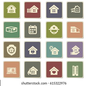 real estate vector icons for user interface design