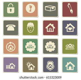 real estate vector icons for user interface design