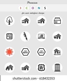 real estate vector icons for user interface design