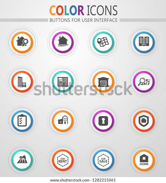 Real Estate\
vector icons for user interface\
design