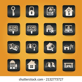 real estate vector icons for web and user interface design