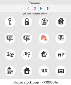 real estate vector icons for web and user interface design