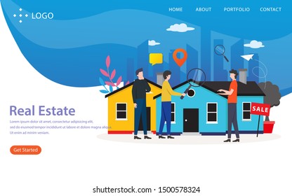 real estate vector illustration concept, can use for, landing page, template, ui, web, mobile app, poster, banner, flyer