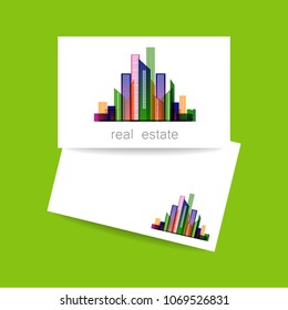 Real Estate. Vector logo concept for accounting or real estate company. Vector design.