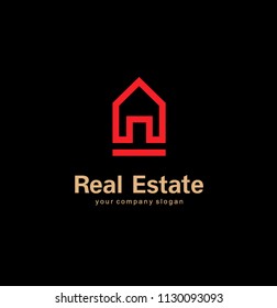Real Estate vector logo design template.
