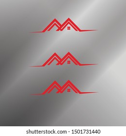Real Estate vector logo design template. House in The Red Square concept icon.