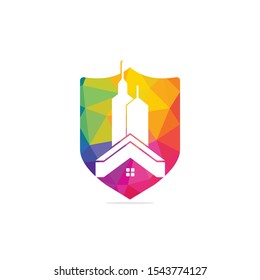 Real estate vector logo design. Building logo design. Building Estate Logo with Skyscrapers.	