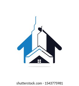 Real estate vector logo design. Building logo design. Building Estate Logo with Skyscrapers.	
