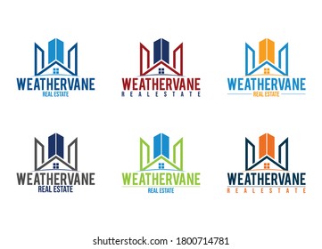 Real Estate vector logo design template. Home and buildings logo design with letter W