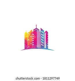 Diseño del logotipo vectorial inmobiliario. Logotipo de construcción y desarrollo de la propiedad inmobiliaria.