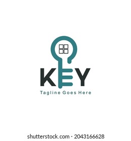 Real estate vector logo design element, key, house, house