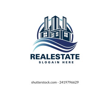 Real Estate Vector Logo Design.  Real estate company logo, Modern home vector logo art, Construction logo design template Pro Vector. brawnydesignAZ 
