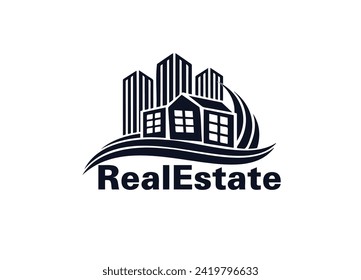 Real Estate Vector Logo Design.  Real estate company logo, Modern home vector logo art, Construction logo design template Pro Vector. brawnydesignAZ 

