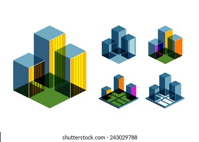 Real Estate vector logo design template. Business or statistics icon.